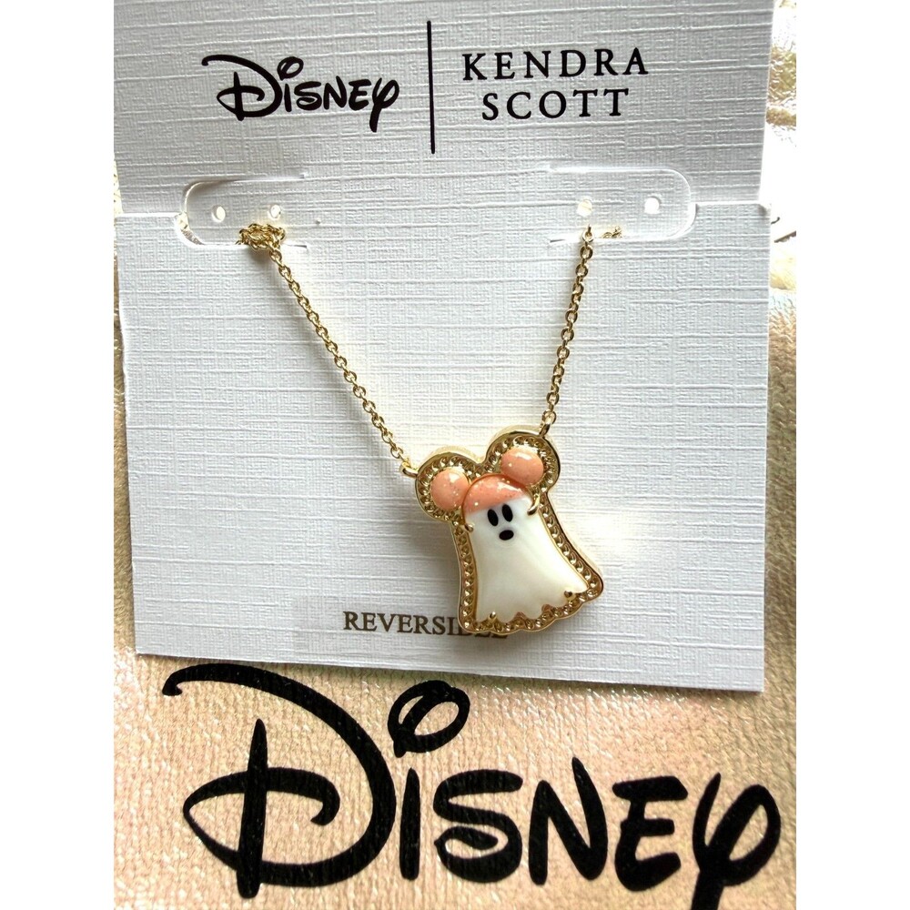 Disney Parks 2026 WDW Kendra Scott Ghost Necklace Mickey Ghost NWT dustbag
